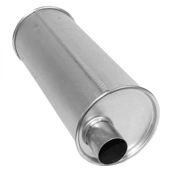 Ap Exhaust Products AP Exhaust Products APE3786 Enforcer Series Aluminized Steel Round Glass Pack Aluminized Exhaust Muffler with Inlet & Outlet Neck - 6 in. APE3786